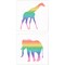 Rainbow Giraffe & Elephant by SD Graphics Studio 14" x 14" Canvas Wall Art (Set of 2)